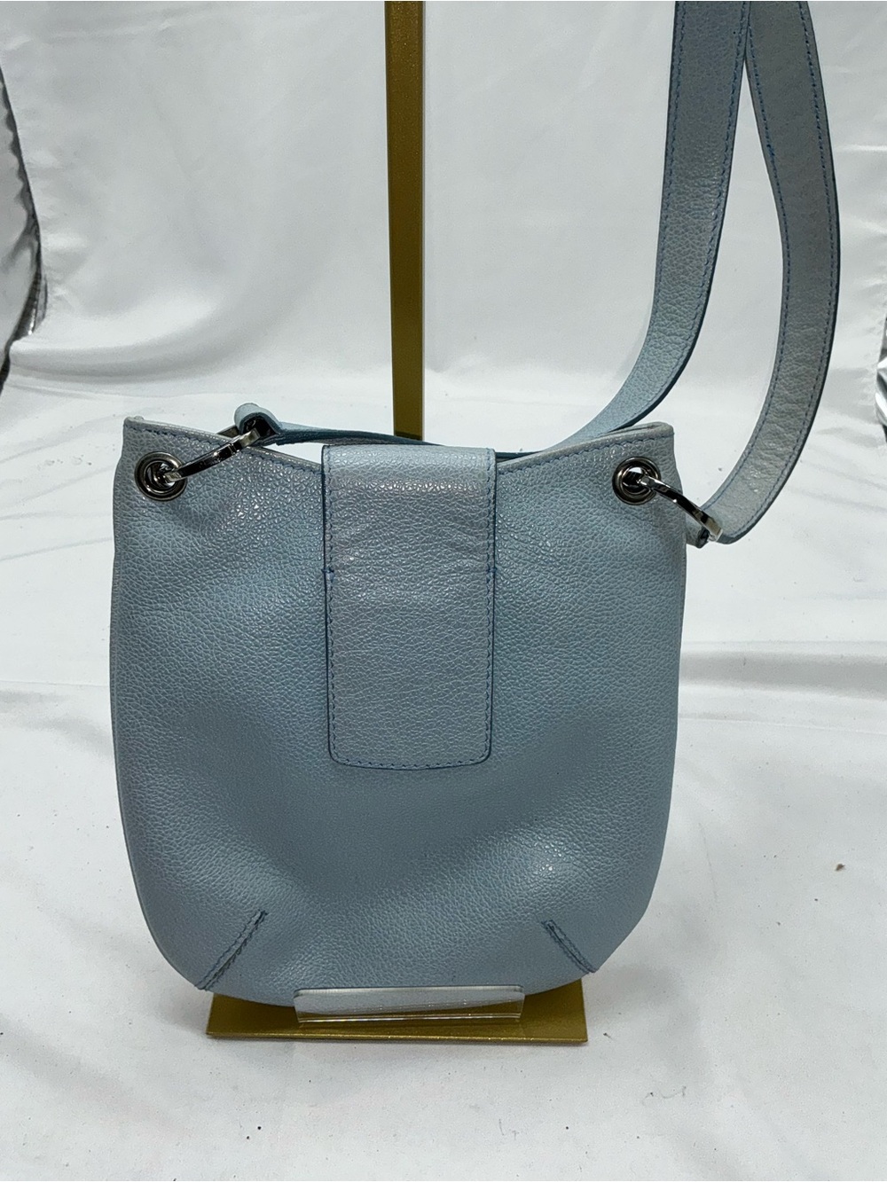 BVLGARI Baby Blue Leather Crossbody Bag - Picture 11 of 12